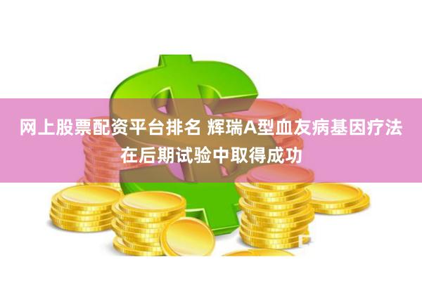 网上股票配资平台排名 辉瑞A型血友病基因疗法在后期试验中取得成功