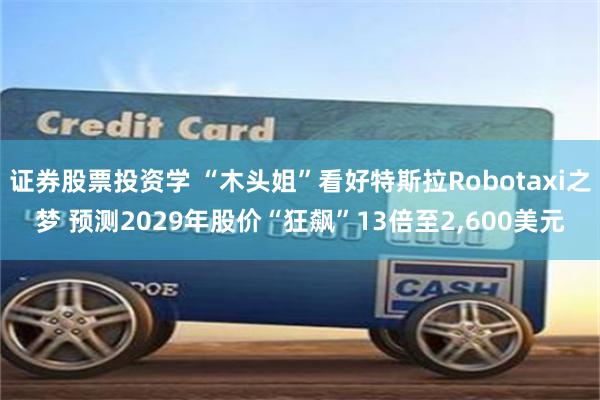 证券股票投资学 “木头姐”看好特斯拉Robotaxi之梦 预测2029年股价“狂飙”13倍至2,600美元