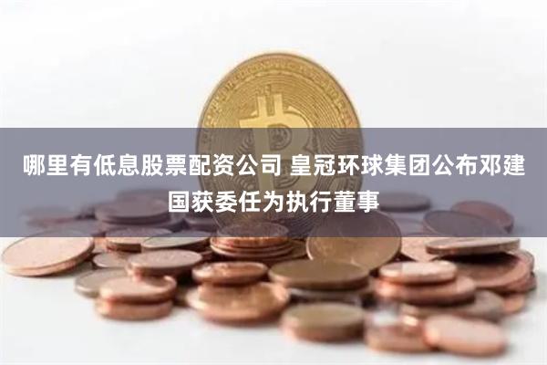 哪里有低息股票配资公司 皇冠环球集团公布邓建国获委任为执行董事